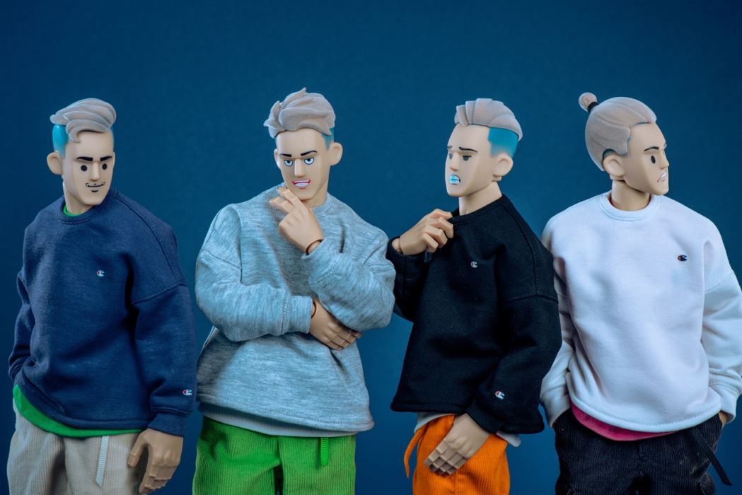 male doll head sculpt set 4.0 [black flocked hair/light brown flocked hair] 1/6