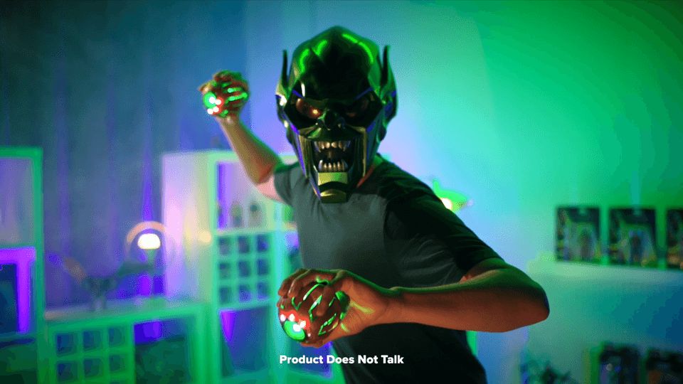 Green Goblin Helmet and Electronic Pumpkins