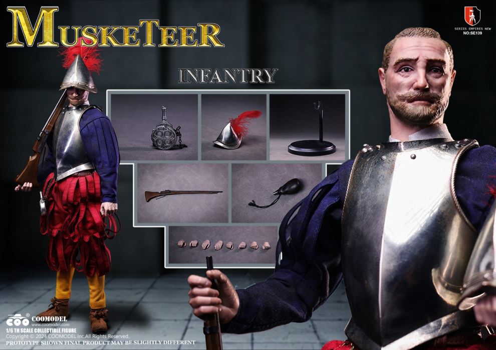 SERIES OF EMPIRES - SPANISH CONQUISTADOR MUSKETEER (NICKEL SILVER EDITION) 1/6