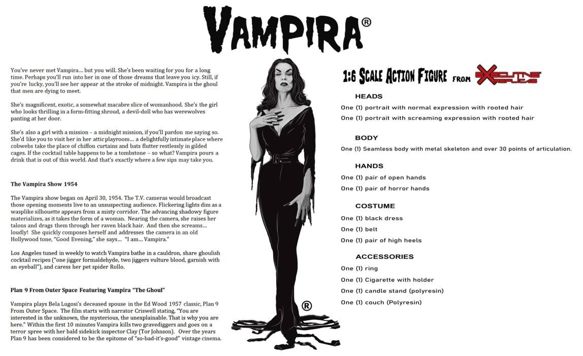 Vampira Action Figure-Color Version/Black and White Version 1/6