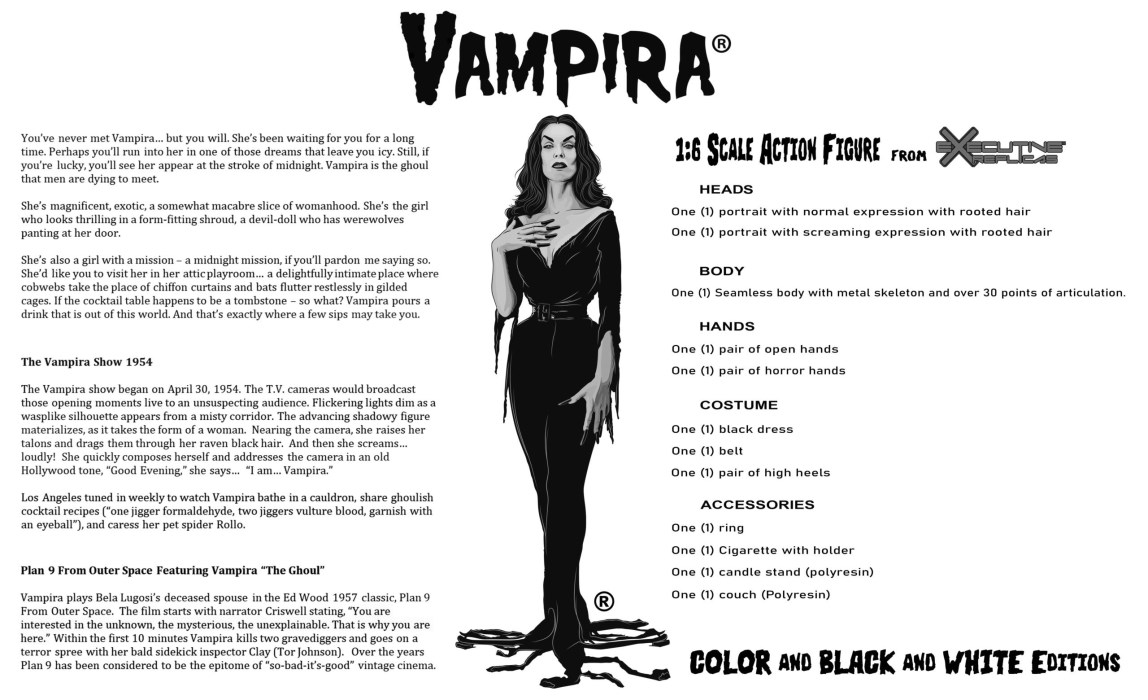 Vampira Action Figure-Color Version/Black and White Version 1/6