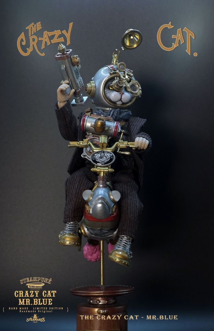 Mr. Blue Q version CRAZY CAT MR.BLUE (Silver version) 1/6