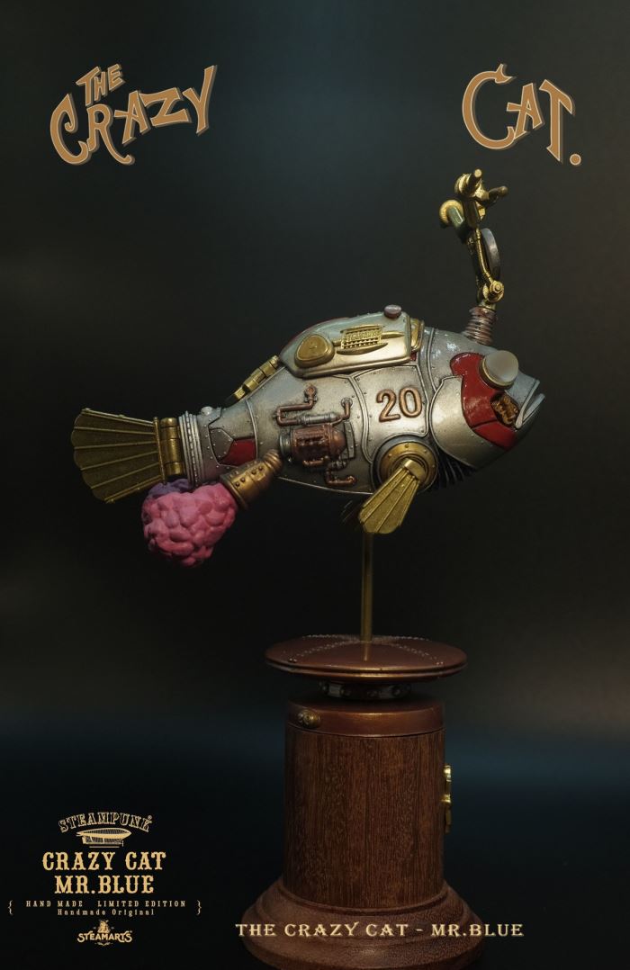 Mr. Blue Q version CRAZY CAT MR.BLUE (Silver version) 1/6