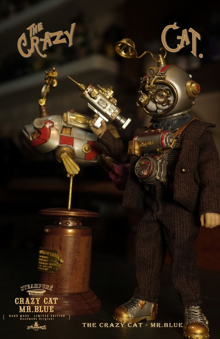 Mr. Blue Q version CRAZY CAT MR.BLUE (Silver version) 1/6