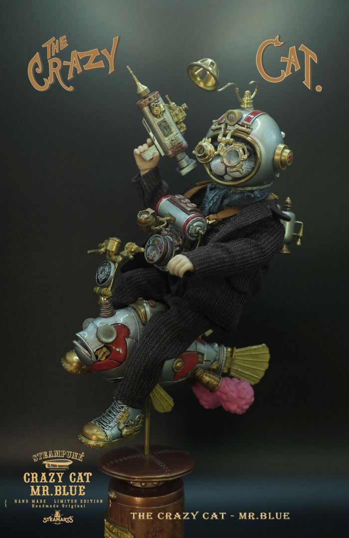 Mr. Blue Q version CRAZY CAT MR.BLUE (Silver version) 1/6