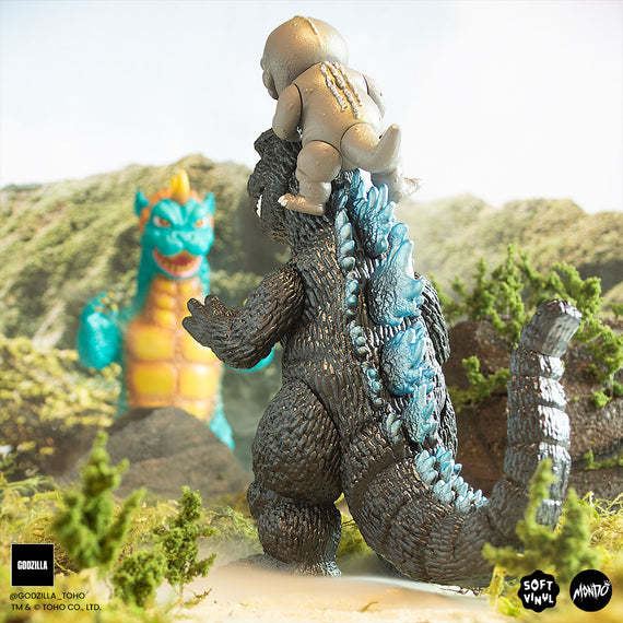 Godzilla, Minilla, Garbara Monsters Attack Soft Vinyl Figure Set
