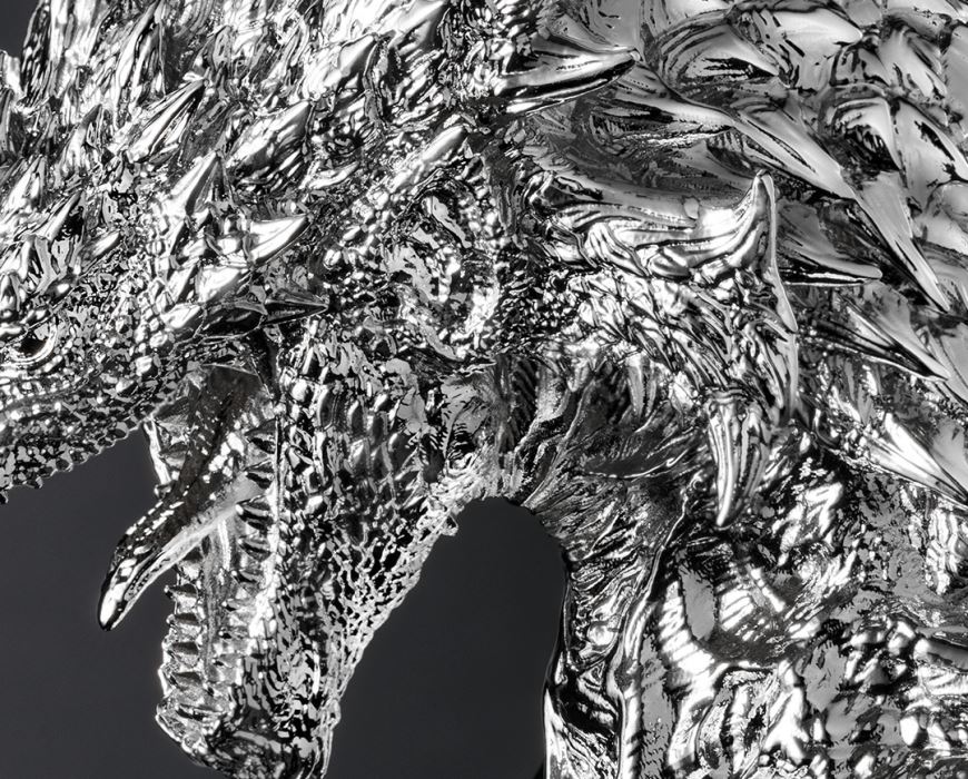 20th Anniversary Head Figure Silver Fire Dragon Rioleus Rare Species