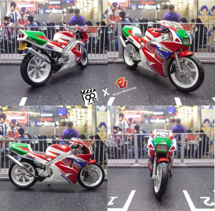 NSR Motorcycle (Red and White Latte Art) & Fire Chariot Motorcycle NSR 1/12