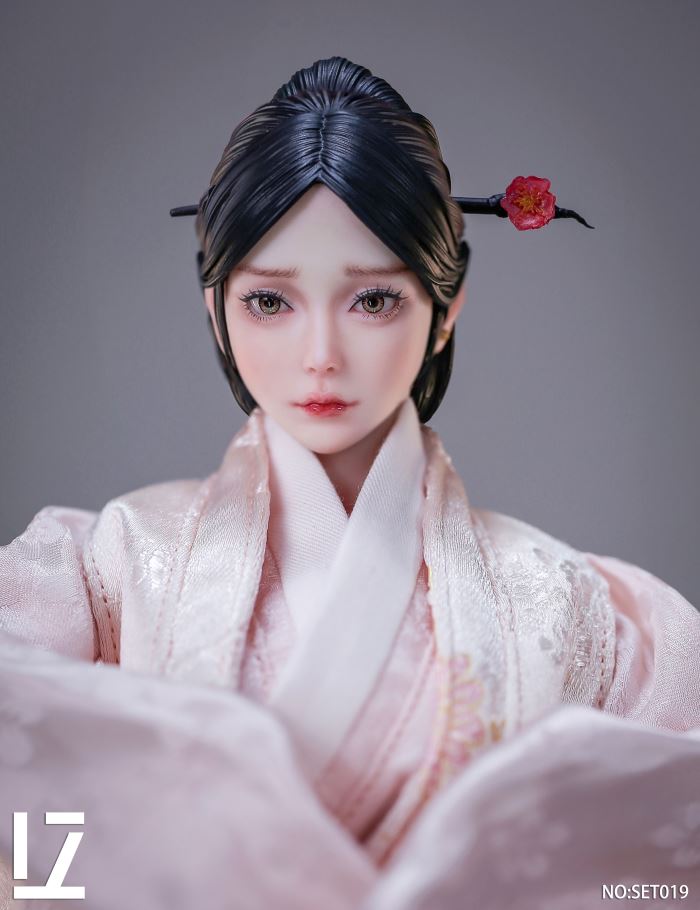 Ancient Costume Female Head Sculpture with Movable Eyes [SET019] 1/6