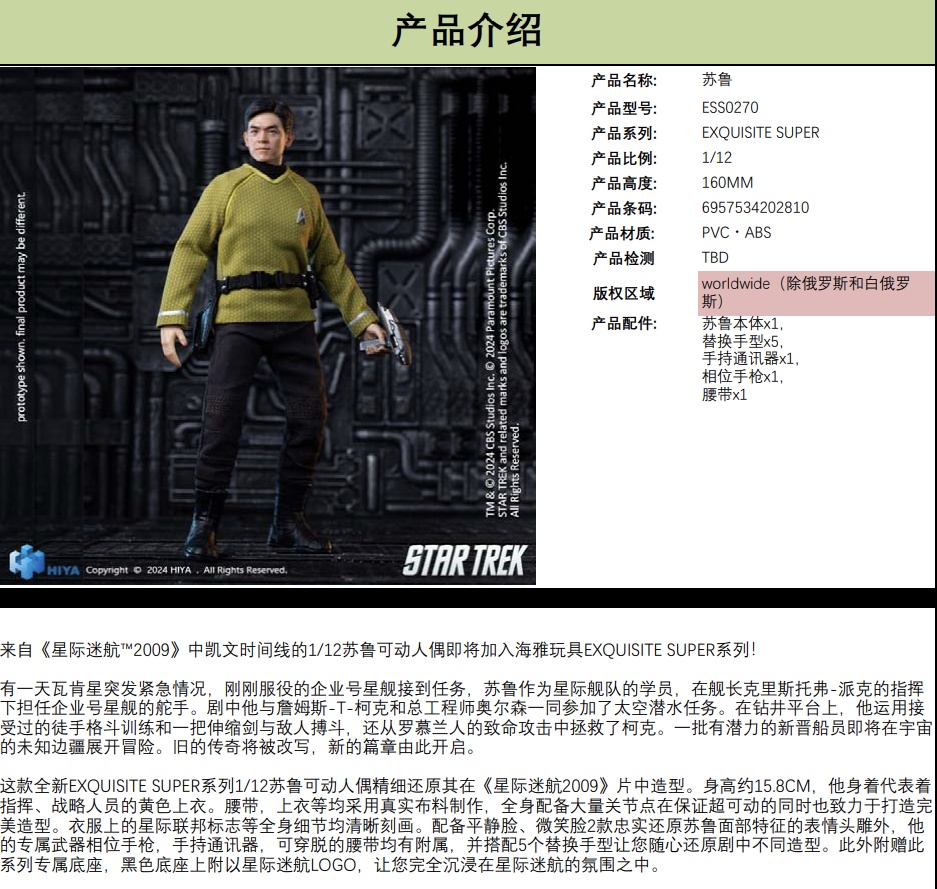 Star Trek 2009 - Sulu 1/12