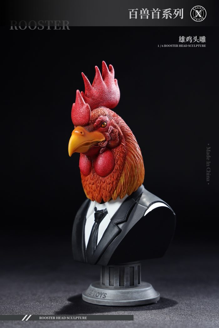 Rooster Head Sculpture