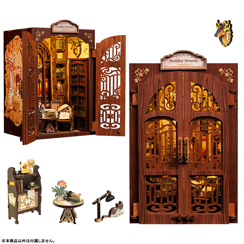 Miniature Dollhouse Bookshop Memories Wooden Handmade Kit
