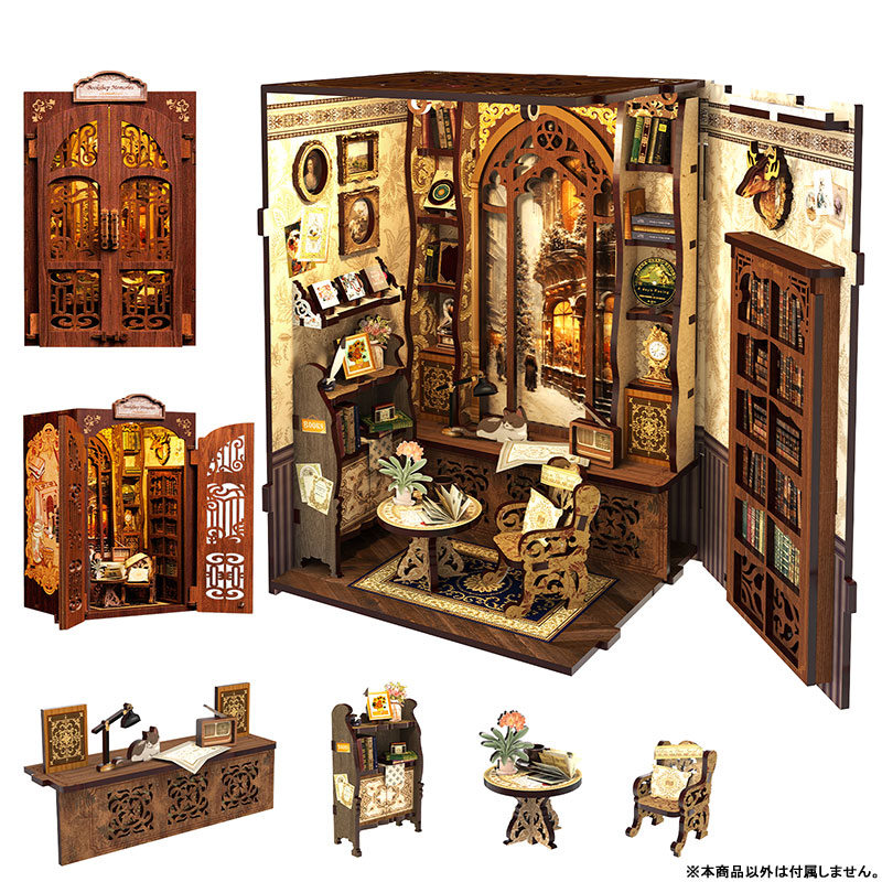 Miniature Dollhouse Bookshop Memories Wooden Handmade Kit