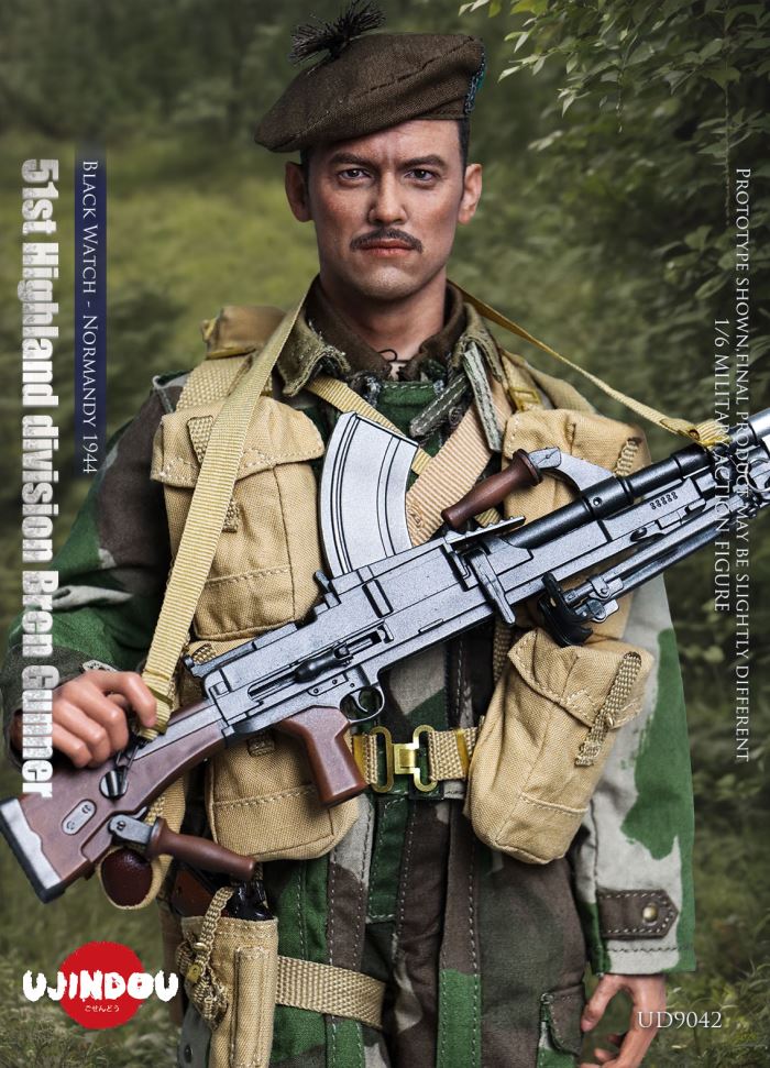 WWII British Army 51st Highland Division Bren Machine Gunner - Normandy 1944 1/6