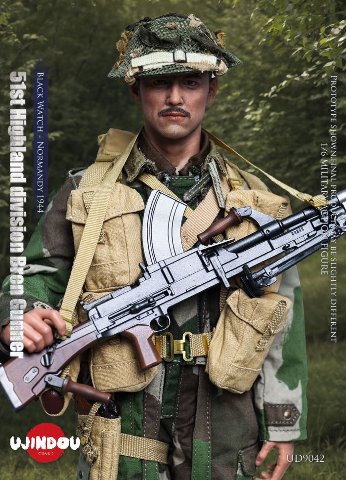 WWII British Army 51st Highland Division Bren Machine Gunner - Normandy 1944 1/6