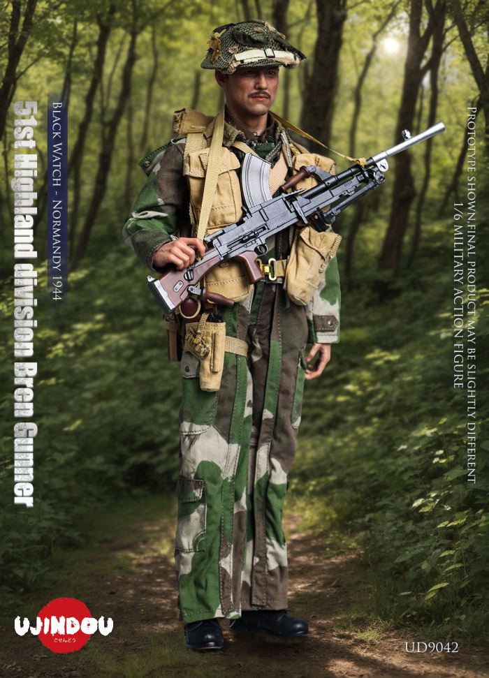 WWII British Army 51st Highland Division Bren Machine Gunner - Normandy 1944 1/6