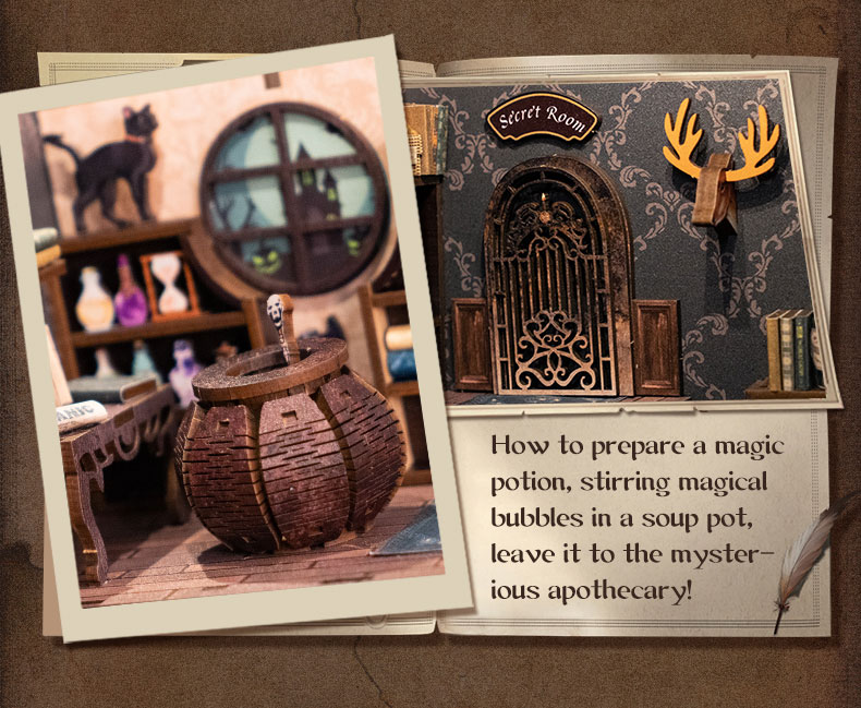 Miniature Doll House Eternal Bookstore Wooden Handmade Kit