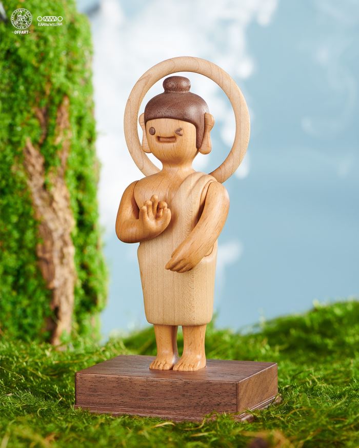 OK Buddha All Things Are OK Wood Statue