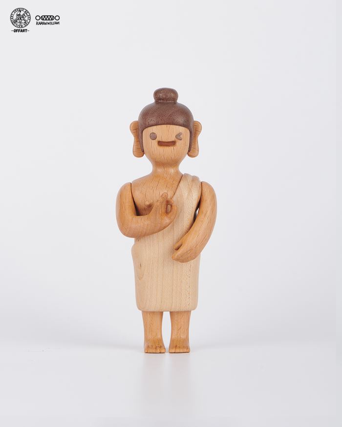OK Buddha All Things Are OK Wood Statue