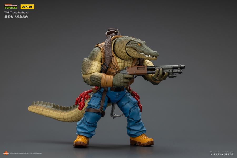 TMNT Ninja Turtles - Large Alligator Leather Head & Mechanical Turtle Metal Head 1/18