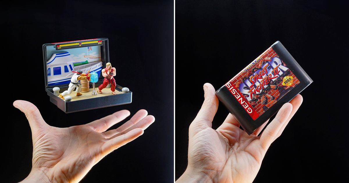 Sega Mega Drive Street Fighter II Cartridge Diorama Playset