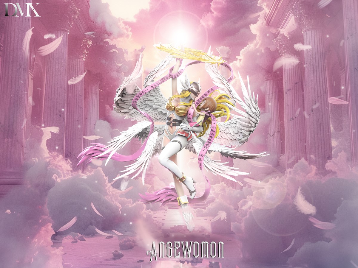 Angemon & Takeru & Angewomon & Kari - Digimon