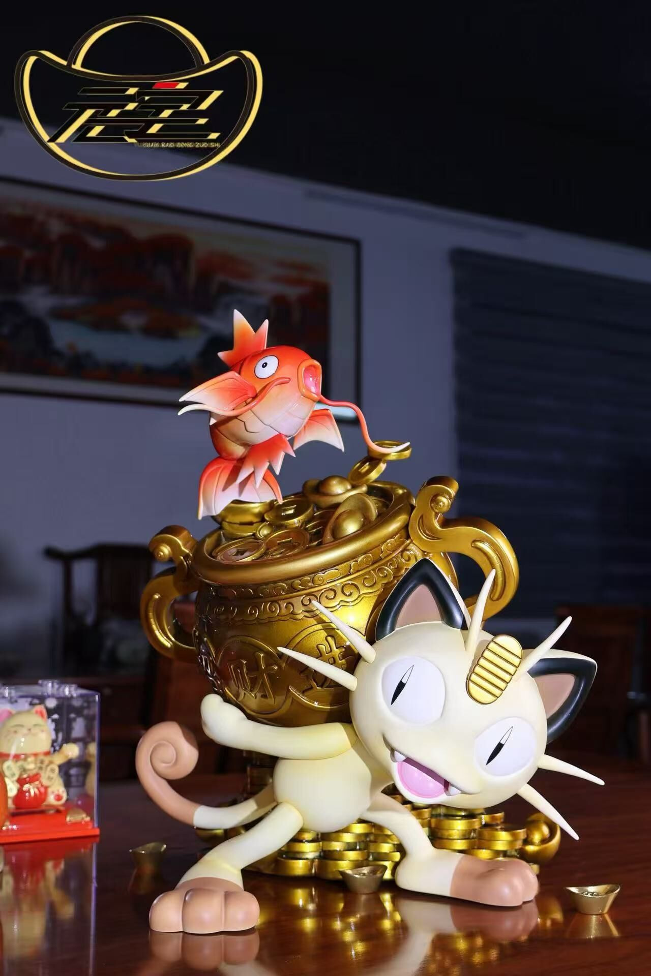 Lucky Cat with Koi Fish - Pokemon