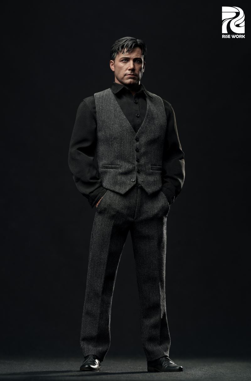 BAT MAN Ben Affleck Grey Vest Costume Hangtag Set 1/6