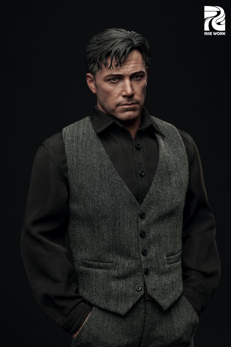 BAT MAN Ben Affleck Grey Vest Costume Hangtag Set 1/6