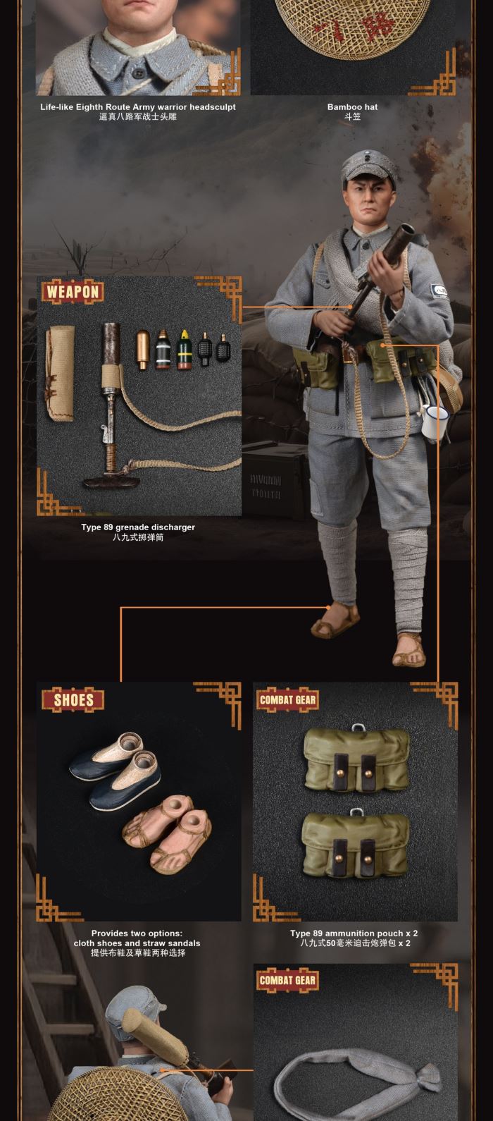 Eighth Route Army Anti-Japanese War - Machine Gunner & Grenadier 1/12