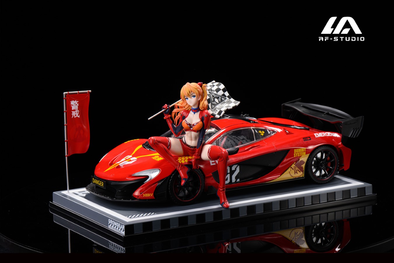 Asuka with McLaren Sports Car - Evangelion