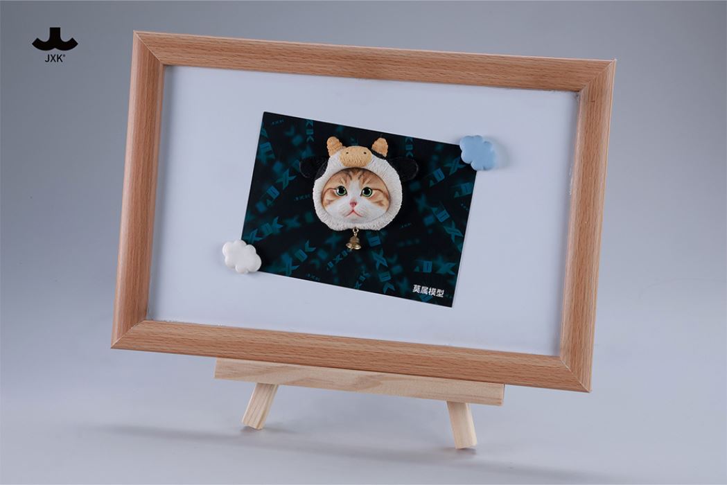 Cute Cat in Milk Cow Hat Magnet