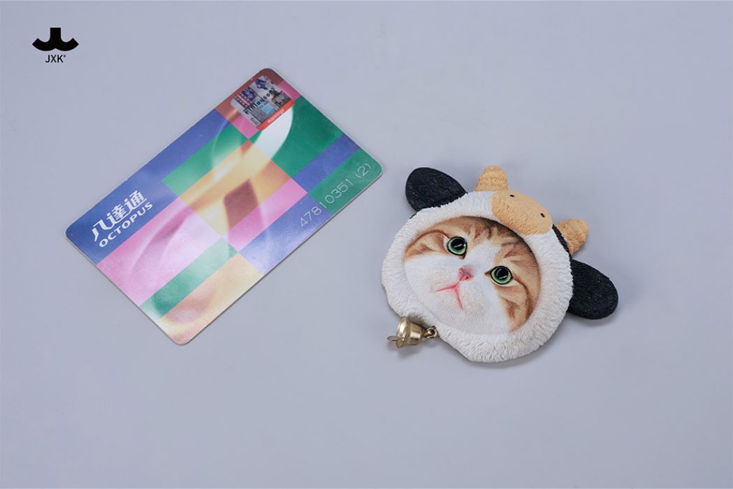 Cute Cat in Milk Cow Hat Magnet