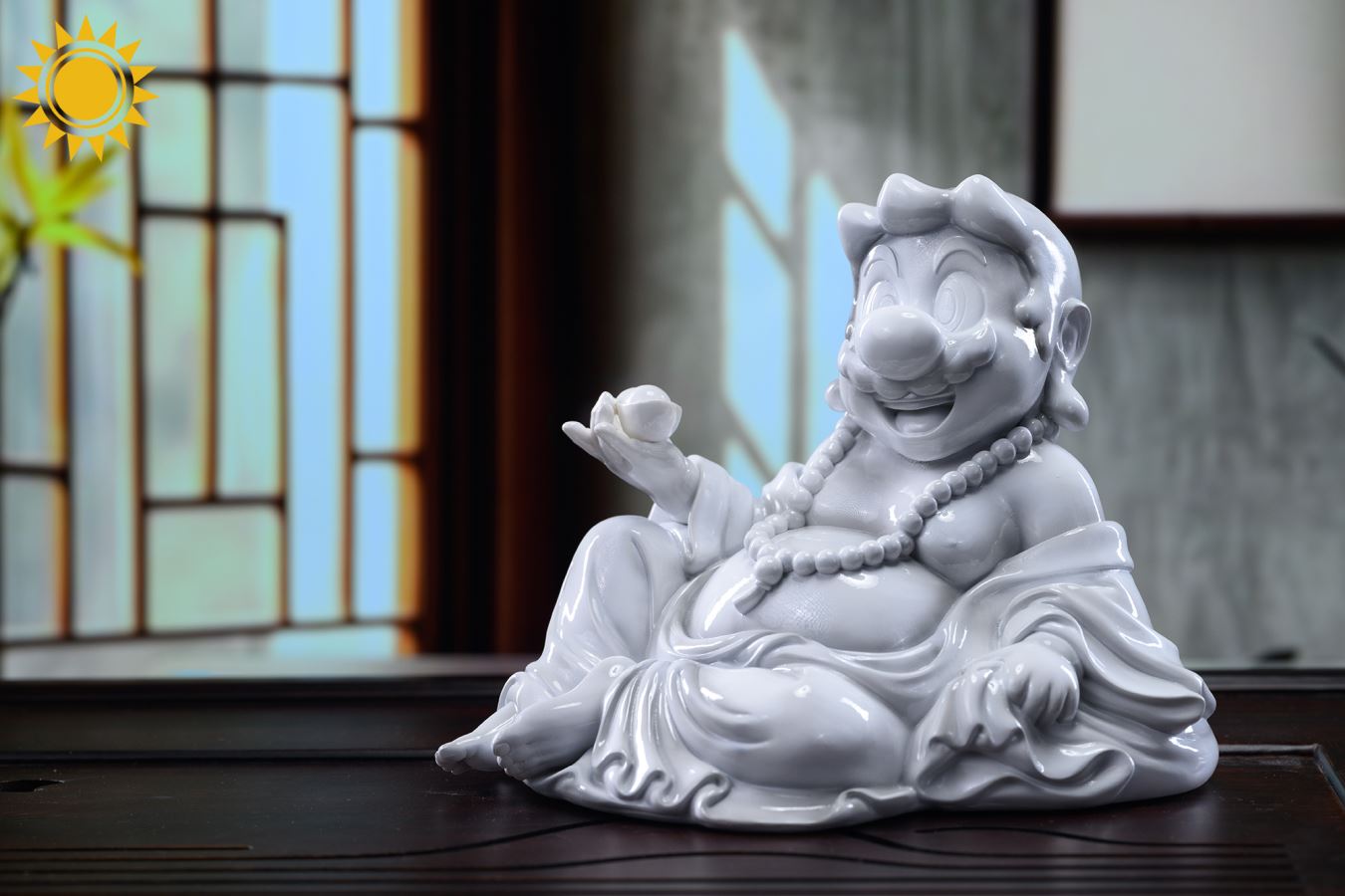 Super Mario - Laughing Buddha Fusion Statue Tea Pet 