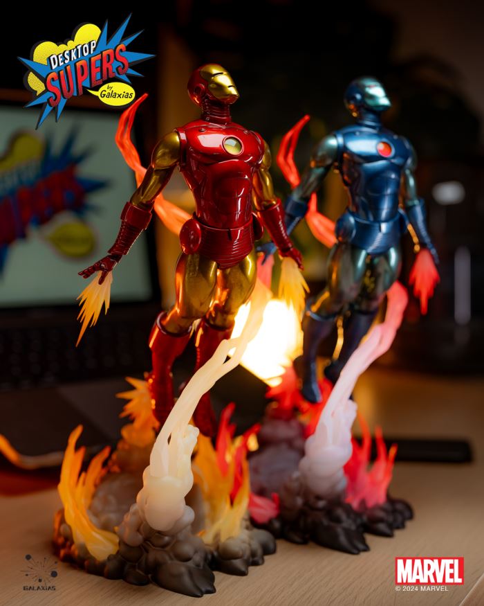 Marvel Desktop Supers Iron Man (Classic Edition & Stealth Edition) 1/8