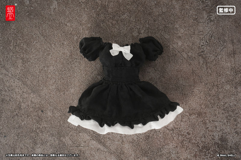 Puff Sleeves One-piece Dress (Black) (DOLL ACCESSORY)