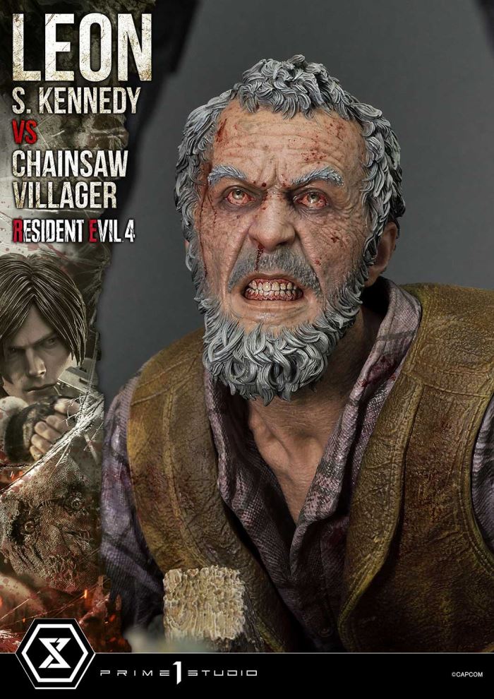 Resident Evil 4 Leon S. Kennedy versus Chainsaw Villager