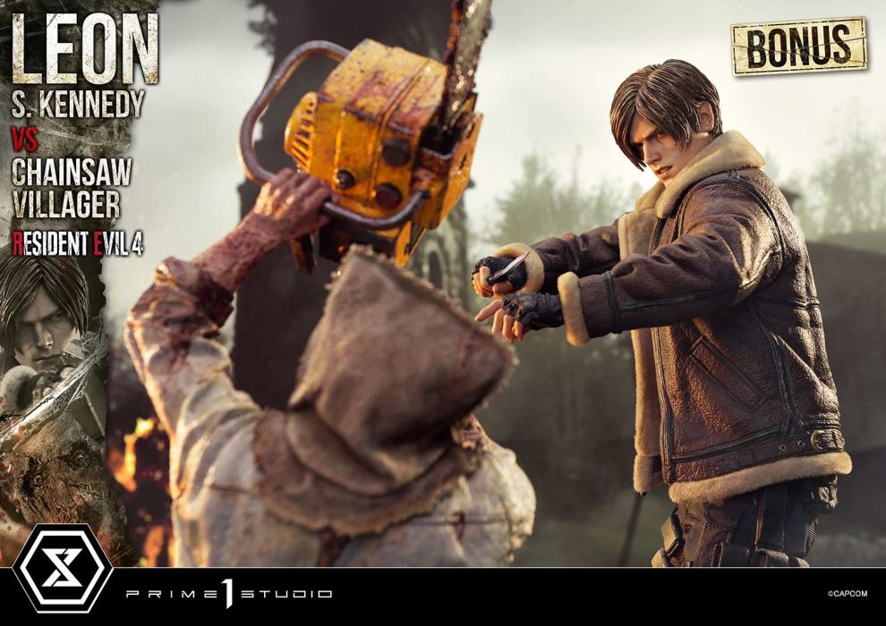 Resident Evil 4 Leon S. Kennedy versus Chainsaw Villager