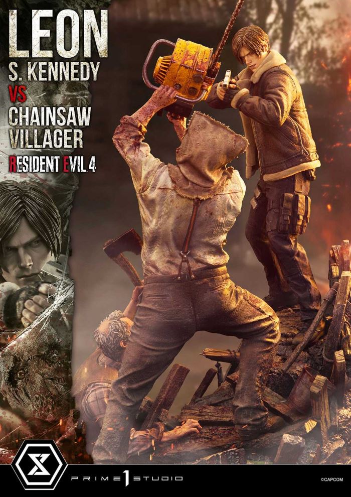 Resident Evil 4 Leon S. Kennedy versus Chainsaw Villager