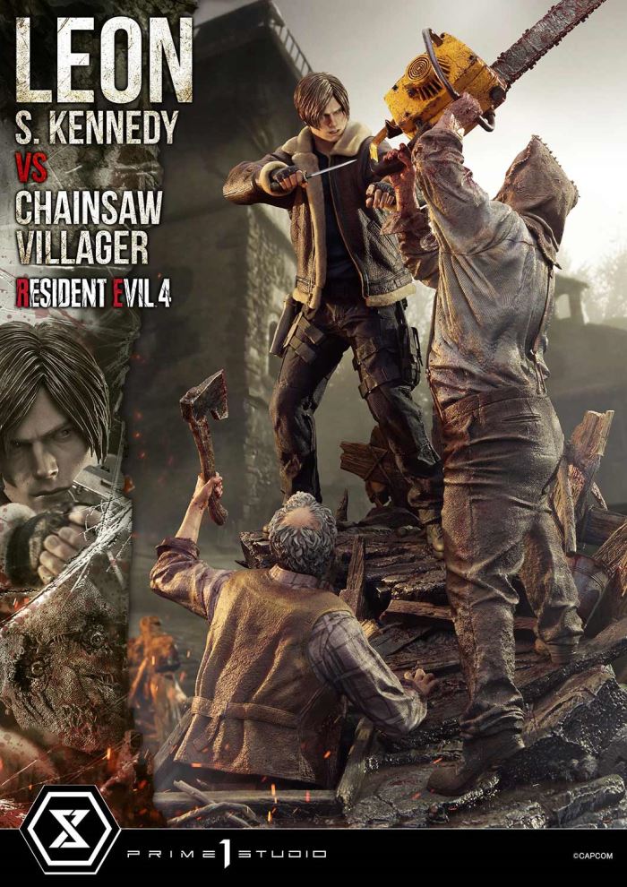 Resident Evil 4 Leon S. Kennedy versus Chainsaw Villager
