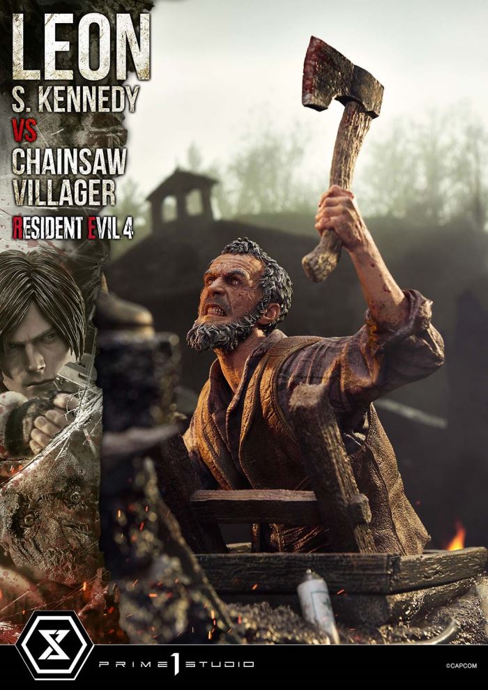 Resident Evil 4 Leon S. Kennedy versus Chainsaw Villager