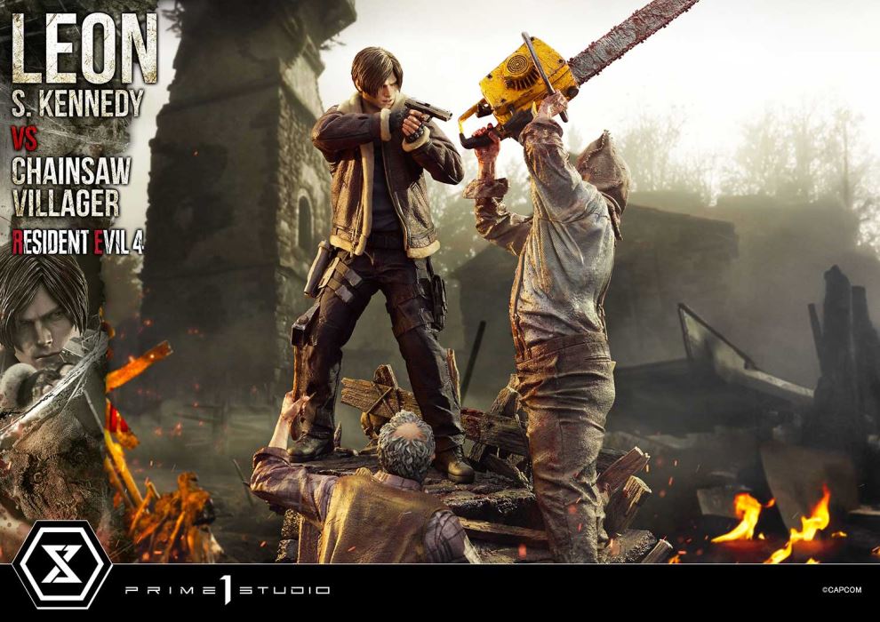 Resident Evil 4 Leon S. Kennedy versus Chainsaw Villager