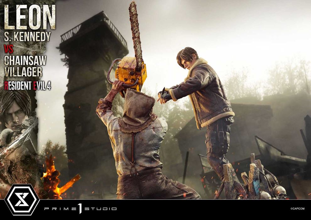 Resident Evil 4 Leon S. Kennedy versus Chainsaw Villager