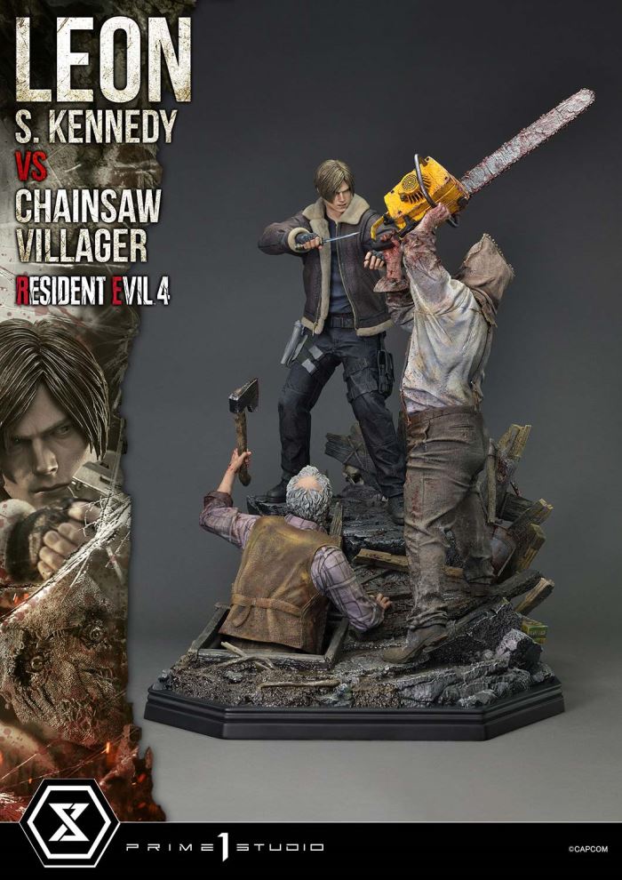 Resident Evil 4 Leon S. Kennedy versus Chainsaw Villager
