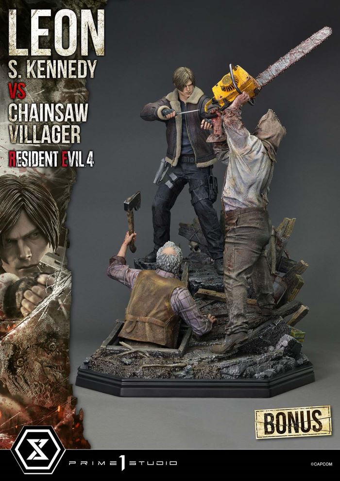 Resident Evil 4 Leon S. Kennedy versus Chainsaw Villager