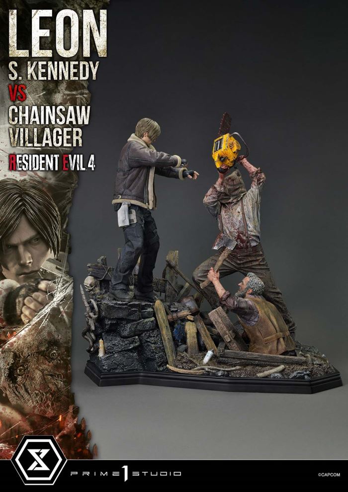Resident Evil 4 Leon S. Kennedy versus Chainsaw Villager