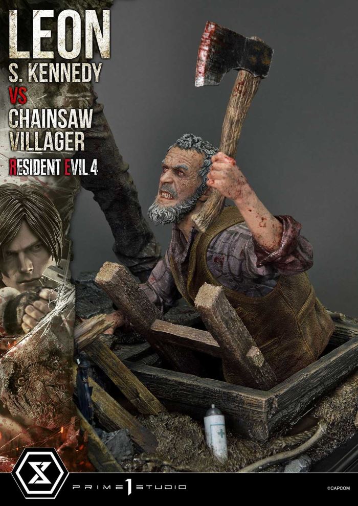 Resident Evil 4 Leon S. Kennedy versus Chainsaw Villager