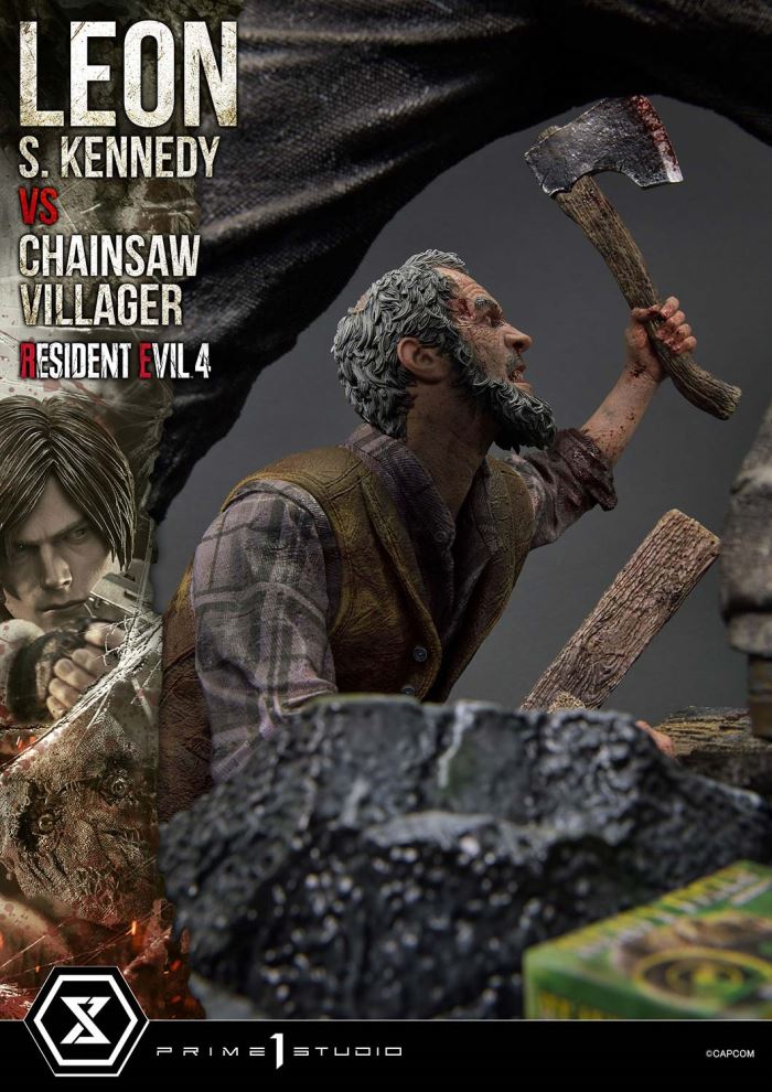 Resident Evil 4 Leon S. Kennedy versus Chainsaw Villager