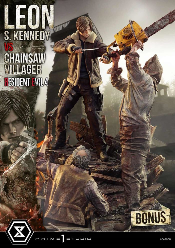 Resident Evil 4 Leon S. Kennedy versus Chainsaw Villager
