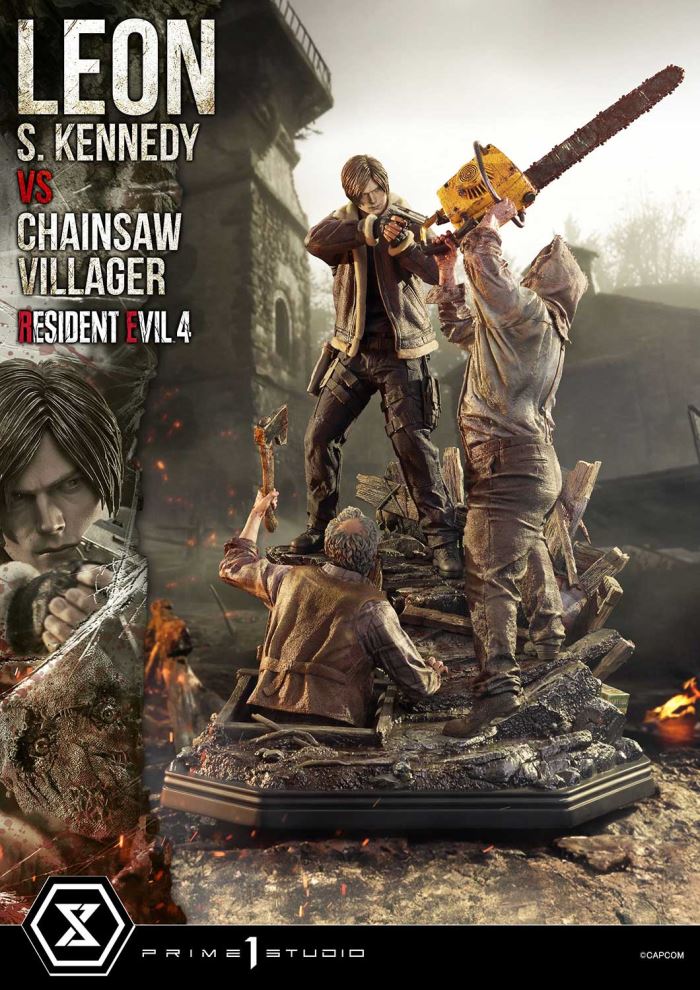 Resident Evil 4 Leon S. Kennedy versus Chainsaw Villager